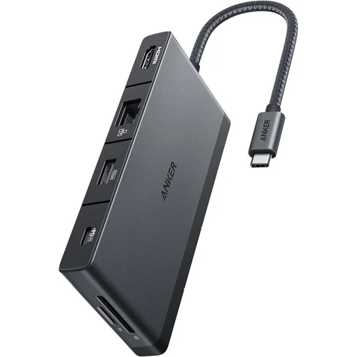 Anker 552 [USB]-[C] [Hub] (9-in-1) with 100W Power Delivery, [4K]@30Hz [HDMI], 4 [USB]-[C] and [USB]-A Data Ports, Ethernet and SD/microSD [C]ard Slot for MacBook, HP, Dell Laptops, and More