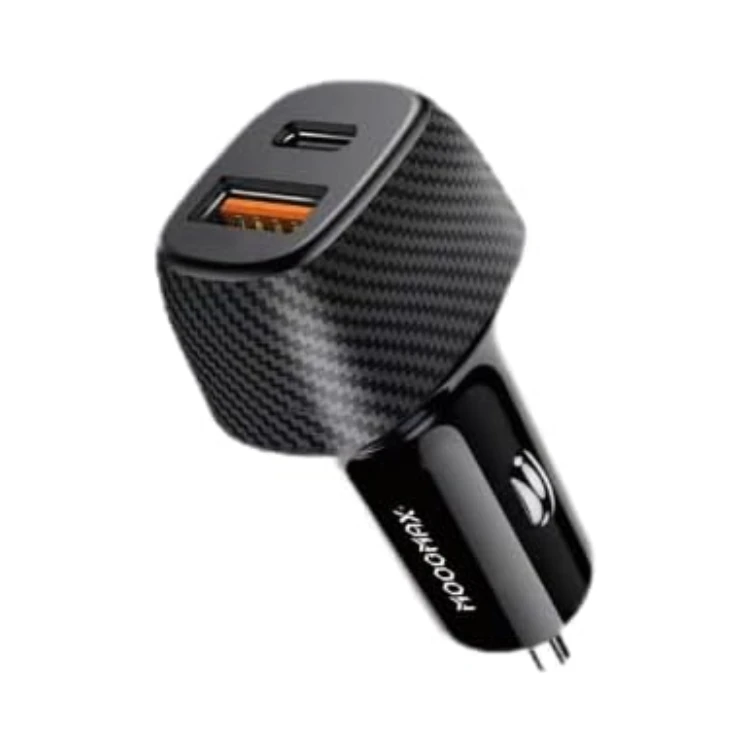 Car Charger Type C - (48W) Dual Ports – 1 x Type-C PD & 1 USB QC3.0 Quick Charge - Car Power Adapter – Fast Charger - With Power Delivery - Automobile Charger for Samsung, iPhone,Huawei,Xiaomi (Black)