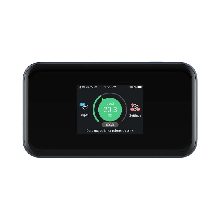 ZTE MU5001 5G Unlocked portable low cost travel WiFi, connects 32 devices, 8 hours long lasting battery with Quick Charge, touch screen, UK Spec – Black