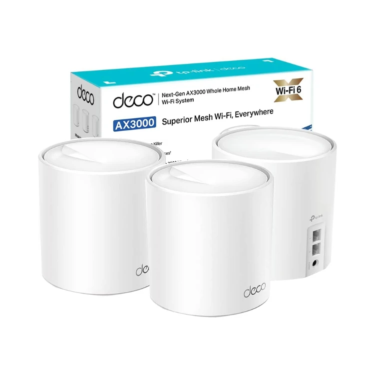 TP-Link Deco X60 Whole Home Mesh Wi-Fi System, AX3000 Wireless WiFi 6 Speeds Up to 3000Mbps, OFDMA and MU-MIMO Technology Router, Pack of 3