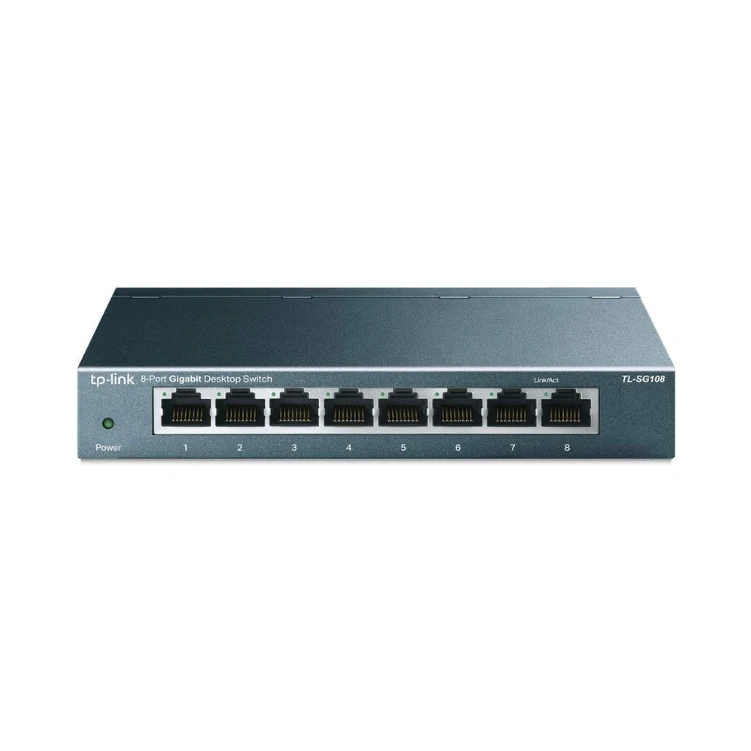 TP-Link TL-SG108 | 8 Port Gigabit Unmanaged Ethernet Network Switch, Ethernet Splitter | Plug & Play | Fanless Metal Design | Shielded Ports | Traffic Optimization | Limited Lifetime Protection