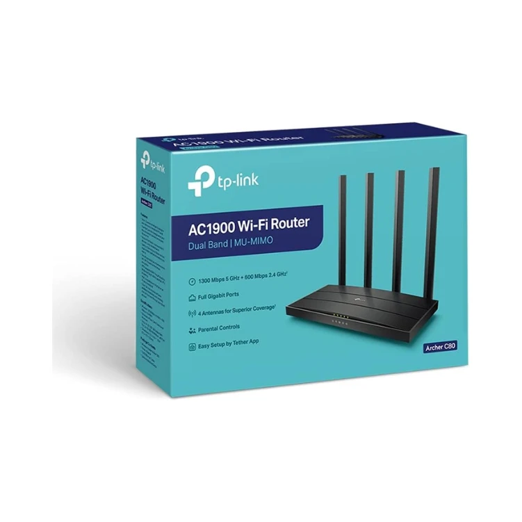 Tp-Link Archer C80 Ac1900 Dual Band Wireless (Black)