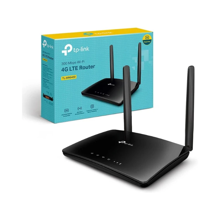 TP-Link TL-MR6400 LTE Router, 4G Router Supports SIM Cards, 4G Cat4 up to 150 Mbps, WLAN 2.4GHz N300, 4 x 100 Mbps Ports, Plug and Play, up to 32 Devices, Child Control, Guest Network