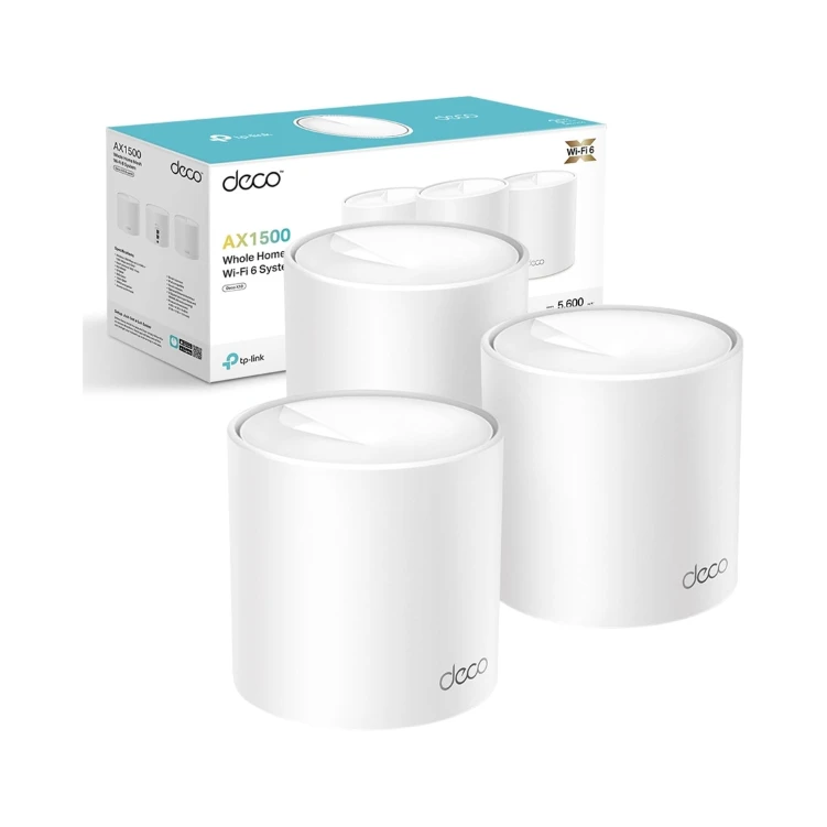 TP-Link Deco X10(3-pack) AX1500Mbps Whole Home Mesh WiFi 6 System, AI-Driven, Coverage up to 5600ft²,WiFi Mesh System, WiFi Router, WiFi Extender Booster, Gaming & 4K, Easy Setup, Alexa & Google home