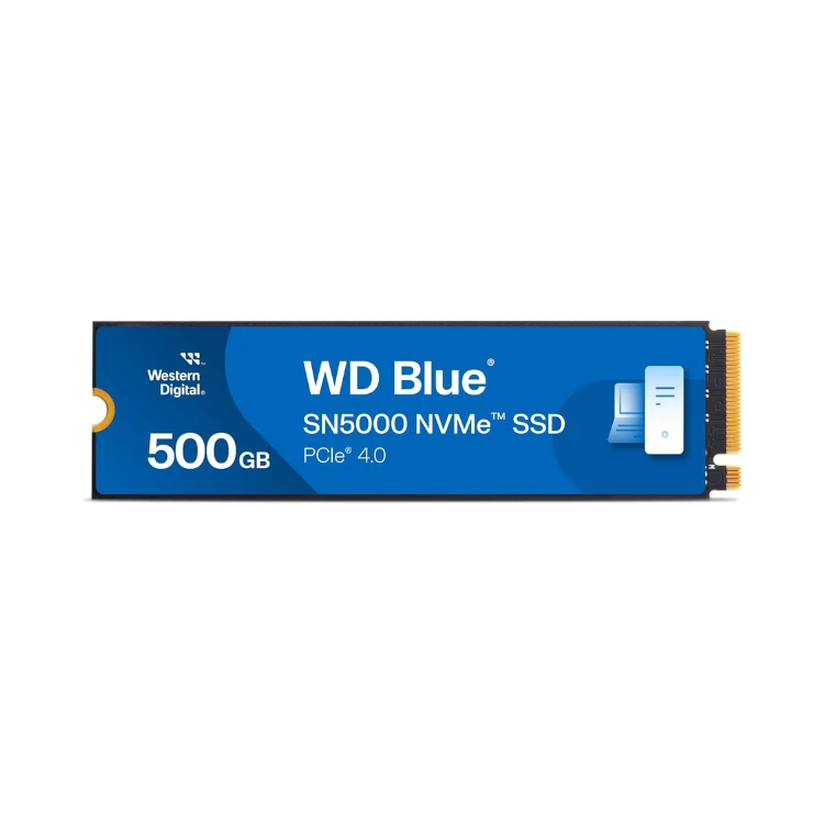 WD Blue SN5000 NVMe SSD 500GB (PCIe Gen 4.0 up to 5,000MB/s Read Speed, M.2 2280, nCache 4.0 Technology) Blue