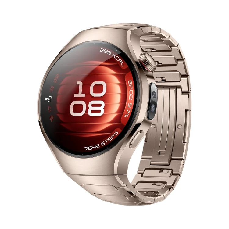 HUAWEI WATCH 5 42MM Smartwatch, Multi-sensing X-TAP technology, Real-Time Fingertip Blood Oxygen, Health Glance, eSIM, 2 Battery Modes, Intuitive Smart Gestures,iOS & Android,HUAWEI Care+, Gold