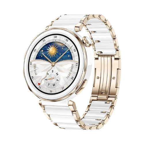 HUAWEI Watch GT 5 Pro 42 mm Smartwatch, Sharp-Edged Design, up to 7 Days Battery Life, Pro-Level Sports Watch, Health Tracking, Compatible with iOS and Android, White Ceramic