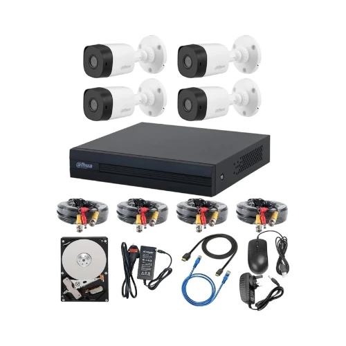 Dahua Technologies 1080p HD Outdoor 4 Channel 1TB P1/Night Vision/Waterproof/iOS Android App CCTV Security Camera System Kit