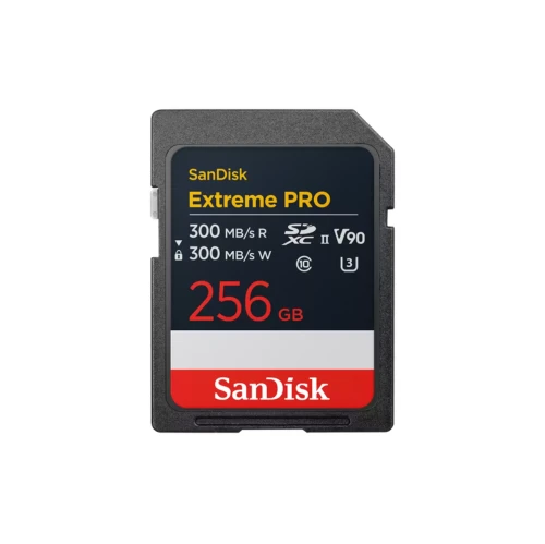 SanDisk 256GB Extreme PRO SDXC UHS-II Memory Card - C10, U3, V90, 8K, 4K, Full HD Video, SD Card - SDSDXDK-256G-GN4IN, Dark gray/Black