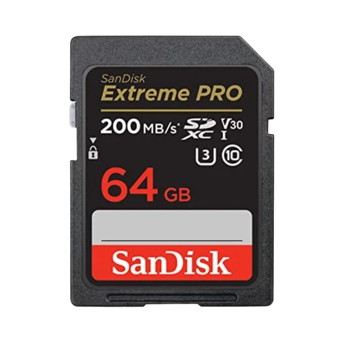 SanDisk 64GB Extreme PRO SDXC UHS-I Memory Card - C10, U3, V30, 4K UHD, SD Card - SDSDXXU-064G-GN4IN, Dark gray/Black