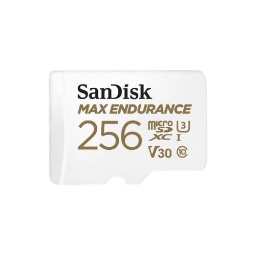 SanDisk 256GB MAX ENDURANCE microSDXC Card with Adapter for home security cameras and dash cams - C10, U3, V30, 4K UHD, Micro SD Card - SDSQQVR-256G-GN6IA