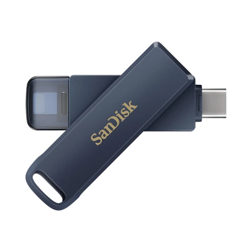 SanDisk Phone Drive USB Flash Drive for iPhone 128GB, Dark Gray, Lightning and USB Type-C Connectors, Works with iPhone 15 Series