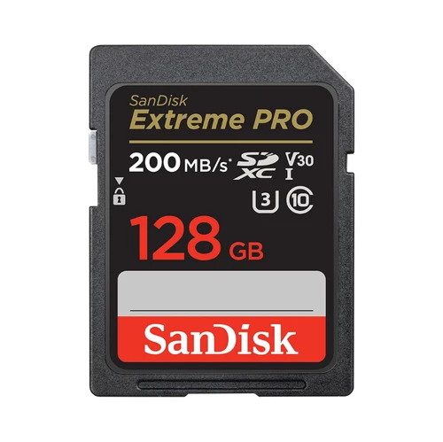 SanDisk 128GB Extreme PRO SDXC UHS-I Memory Card - C10, U3, V30, 4K UHD, SD Card - SDSDXXD-128G-GN4IN, Dark gray/Black