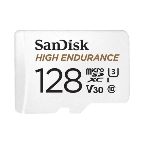 SanDisk 128GB High Endurance Video MicroSDXC Card with Adapter for Dash Cam and Home Monitoring systems - C10, U3, V30, 4K UHD, Micro SD Card - SDSQQNR-128G-GN6IA