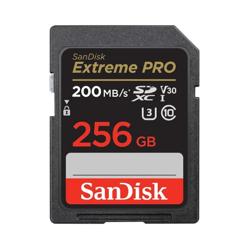 SanDisk 256GB Extreme PRO SDXC UHS-I Memory Card - C10, U3, V30, 4K UHD, SD Card - SDSDXXD-256G-GN4IN, Dark gray/Black