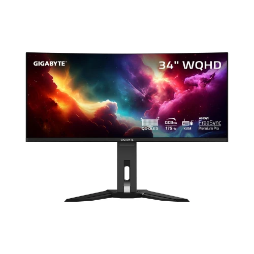 Gigabyte Monitor OLED WQHD MO34WQC 34" - 3440x1440(WQHD), 175Hz, 0.03ms, KVM, 250 cd/m2, FreeSync (Renewed)