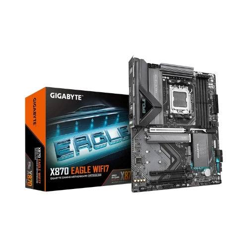GIGABYTE X870 Eagle WIFI7 Motherboard - Supports AMD Ryzen 9000 CPUs, 14+2+2 Phase VRM, up to 8000MHz DDR5 (OC), 1xPCIe 5.0, Wi-Fi 7, 2.5GbE LAN, USB 4