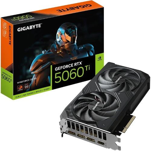 Gigabyte GeForce RTX 5060 Ti WINDFORCE OC 8G Graphics Card - 8GB GDDR7, 128Bit, PCI-E 5.0, 2587MHz Core Frequency, 3x DisplayPort, 1x HDMI, GV-N506TWF2OC-8GD