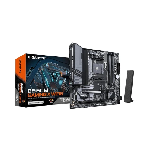 GIGABYTE B550M GAMING X WIFI6 Motherboard - AMD Ryzen 5000 CPUs, 5+3 Phases VRM, up to 3200MHz DDR4, 1xPCIe 4.0 + 1xPCIe 3.0 M.2, Wi-Fi 6, 1GbE LAN, USB 3.2 Gen 1