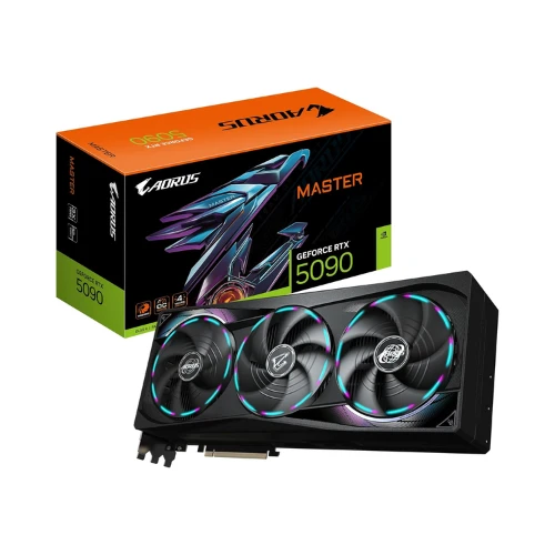 GIGABYTE AORUS GeForce RTX 5090 Master 32G Graphics Card, WINDFORCE Cooling System, 32GB 512-bit GDDR7, GV-N5090AORUS M-32GD Video Card
