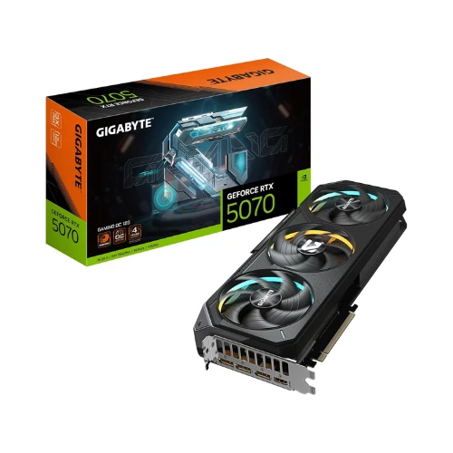 Gigabyte GeForce RTX 5070 Gaming OC 12G Graphics Card - 12GB GDDR7, 192 Bits, PCI-E 5.0, 2625 MHz Core Clock, 3 x DP 2.1a, 1 x HDMI 2.1b, NVIDIA DLSS 4, GV-N5070GAMING OC-12GD