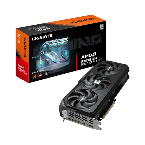 Gigabyte Radeon RX 9070 XT GAMING OC 16G Graphics Card - 16GB GDDR6, 256bit, PCI-E 5.0, 3060 MHz Core Clock, 2 x DisplayPort, 2 x HDMI, GV-R9070XTGAMING OC-16GD