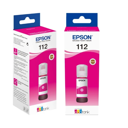 Epson 112 EcoTank Pigment Magenta ink bottle, Compatible with L6490, L15150