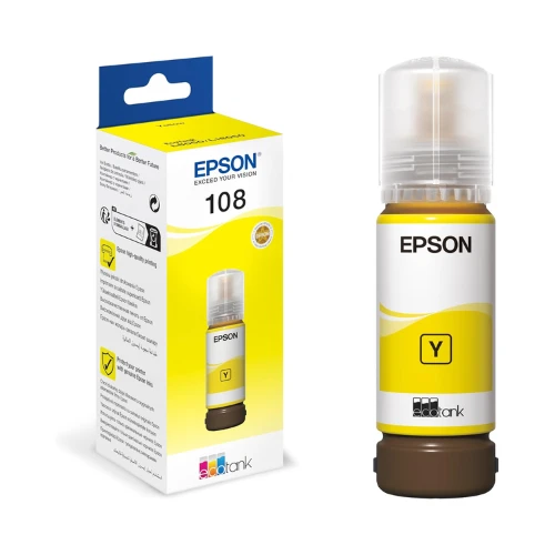 Epson Ink/108 EcoTank YL ink bottle, Compatible with L8050, L8100, L18050