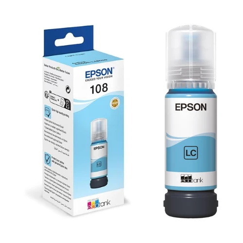 Epson Ink/108 EcoTank Light CY ink bottle, Compatible with L8050, L8100, L18050