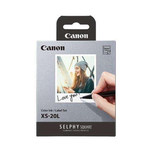 Canon Color Ink/Label Set XS-20L (20 Sheets) Compatible To Canon Selphy Square Printer KSA Version with KSA Warranty Support