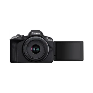 Canon EOS R50 Black + RF-S 18-45mm F4.5-6.3 IS STM Lens – Mirrorless camera for on-the-go content creators, shooting stills and videos with an ultra-compact lens also perfect for live streamers