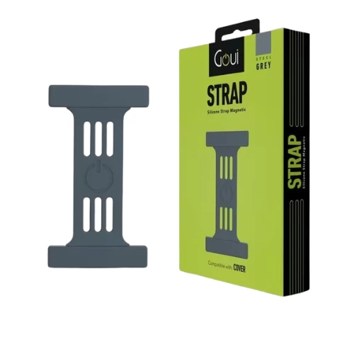 GOUI Magnetic Strap with Finger Holder – Enhance Functionality, Comfort, and Style for Easier Phone Use and Carrying. Compatible with Your Goui Cover iPhone - Steel grey