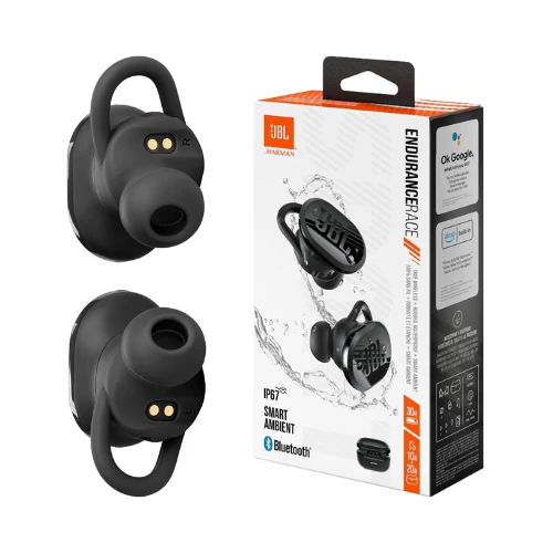 JBL Endurance Race 2, True Wireless Bluetooth Earbuds, 48 hrs Battery, IP68 Water and Dust Resistance, Noise Cancellation, Pure Bass Sound, Smart Ambient, Sports Modes, Black