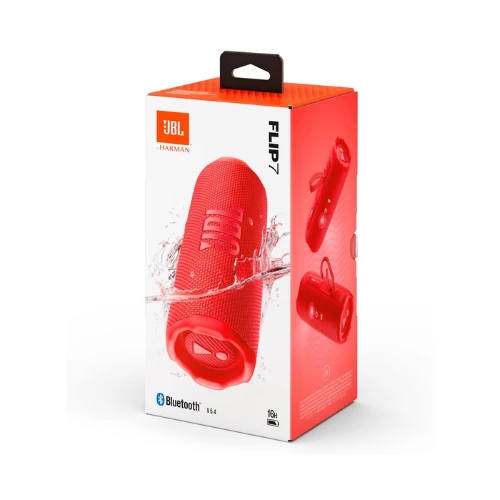 JBL Flip 7 - JBL Pro Sound with AI Sound Boost, up to 16 hours of playtime, multi-speaker connection via Auracast, and waterproof, dustproof, drop-proof design for all adventures, Red