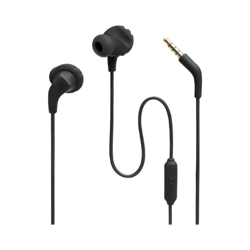 JBL Endurance Run 2 Waterproof Wired Sports In-Ear Headphones, Fliphook Desigh, Flexsoft Technology, IPX5 Sweatproof, Hands-Free Calls, Magnetic Buds - Black, JBLENDURRUN2BLK