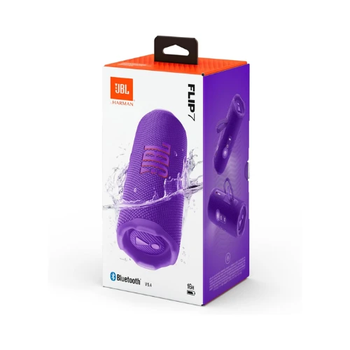 JBL Flip 7 - JBL Pro Sound with AI Sound Boost, up to 16 hours of playtime, multi-speaker connection via Auracast, and waterproof, dustproof, drop-proof design for all adventures, Purple