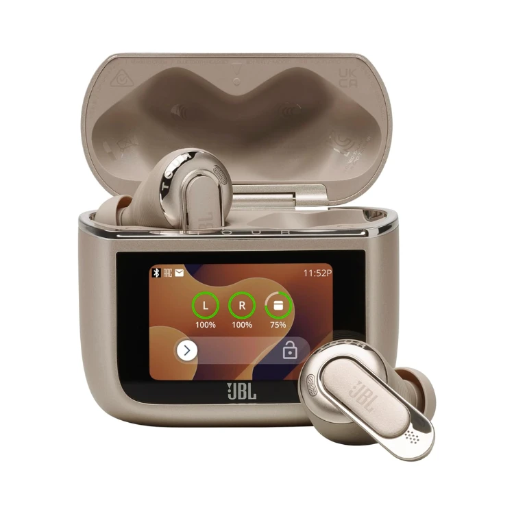 JBL Tour Pro 3, True Wireless Bluetooth Earbuds with Smart Charging Case, 40 Hours Battery Life, True Adaptive Noise Cancelling 2.0 and JBL Spatial 360 Sound with Head Tracking, Latte