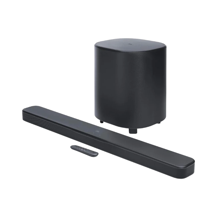 JBL Bar 500 5.1-Channel Soundbar with Wireless Subwoofer, Multibeam and Dolby Atmos Theatre-Quality 3D Surround Sound, PureVoice Technology, 590W Output Power, Built-In WiFi - Black, JBLBAR500PROBLKUK