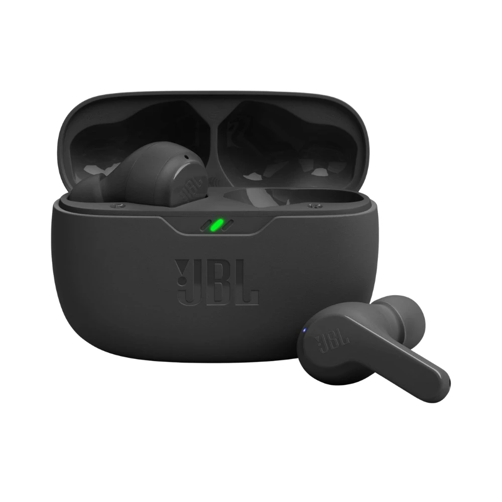 JBL Wave Beam True Wireless Earbuds, JBLWBEAM, Deep Bass Audio, Comfort Fit, 32H Battery, Smart Ambient, TalkThru, Hands-Free + VoiceAware, Water and Dust Resistant - White