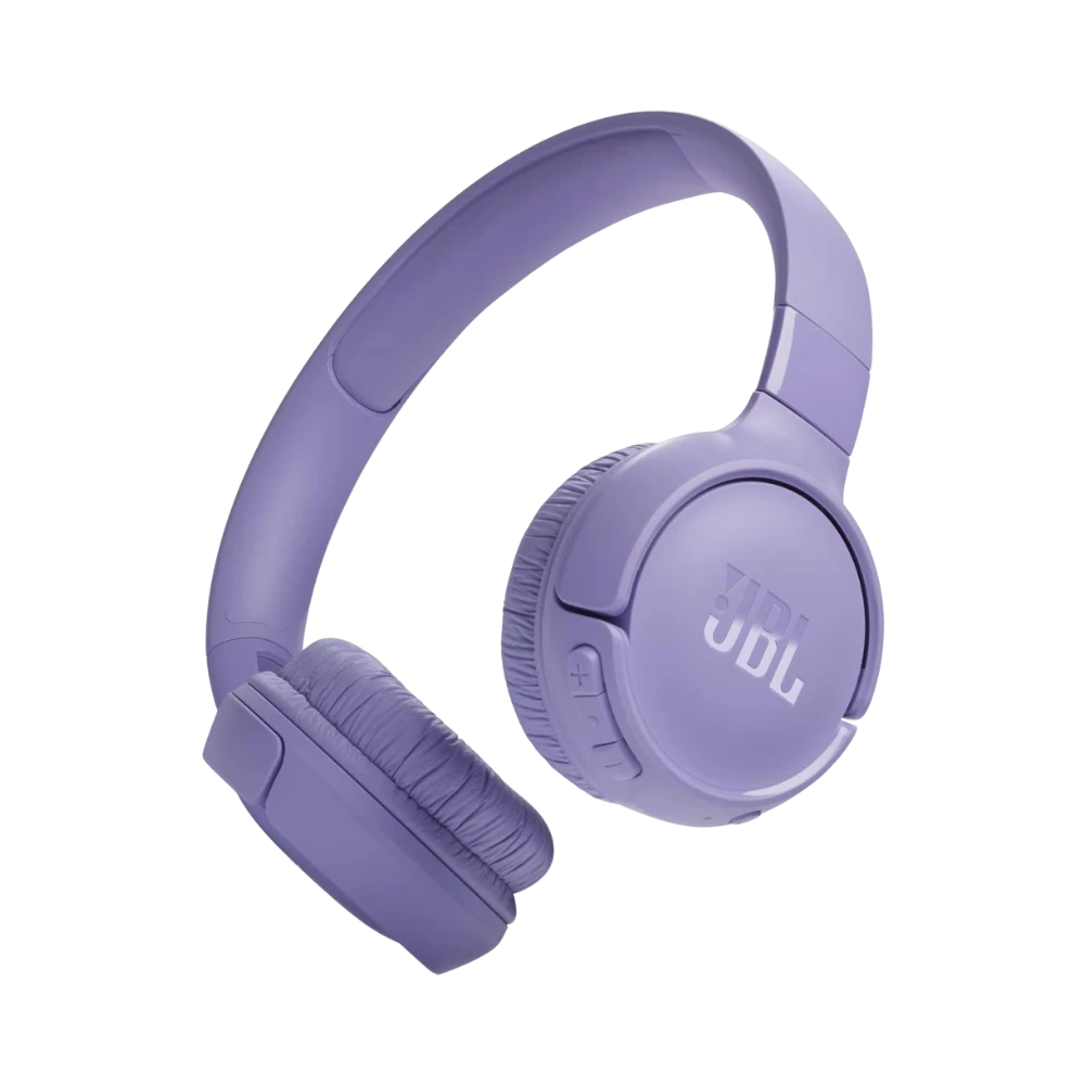JBL Tune 520BT Wireless On-Ear Headphones, Pure Bass Sound, 57H Battery with Speed Charge, Hands-Free Call + Voice Aware, Multi-Point Connection, Lightweight and Foldable - Purple