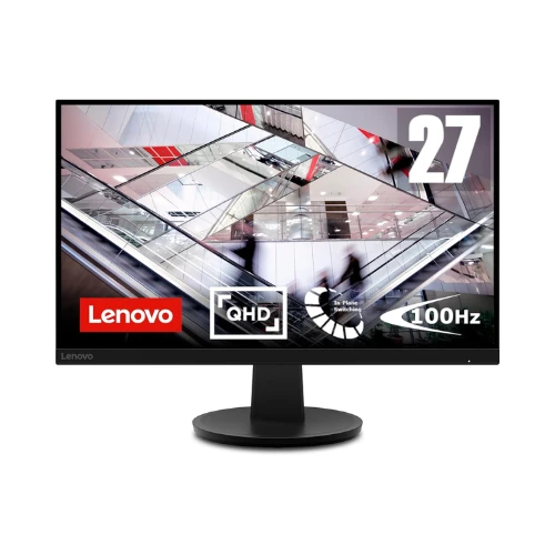 Lenovo N27q 27 Inch IPS QHD 100Hz 4ms Monitor With Eyesafe,DisplayPort,HDMI 2.1 TMDS, HDR10,Tilt Stand -Black