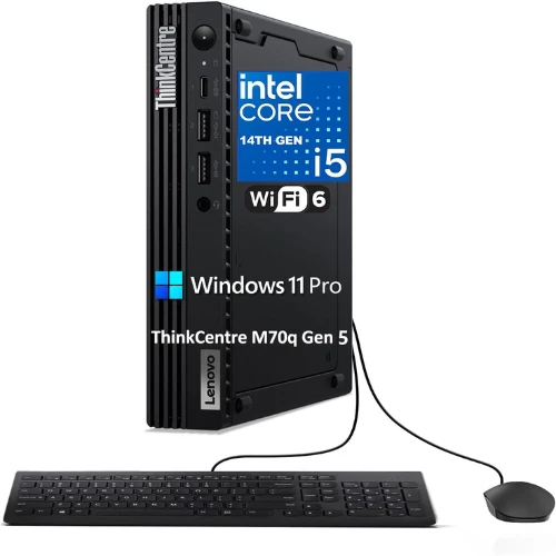 Lenovo ThinkCentre M70q Gen 4 MFF Tiny 1L Mini PC Business Desktop Computer, 13th Gen Intel 16-Core i7-13700T up to 4.9GHz, 16GB DDR4 RAM, 512GB PCIe SSD, WiFi 6, RJ45, HDMI, Windows 11 Pro Vent-HEA