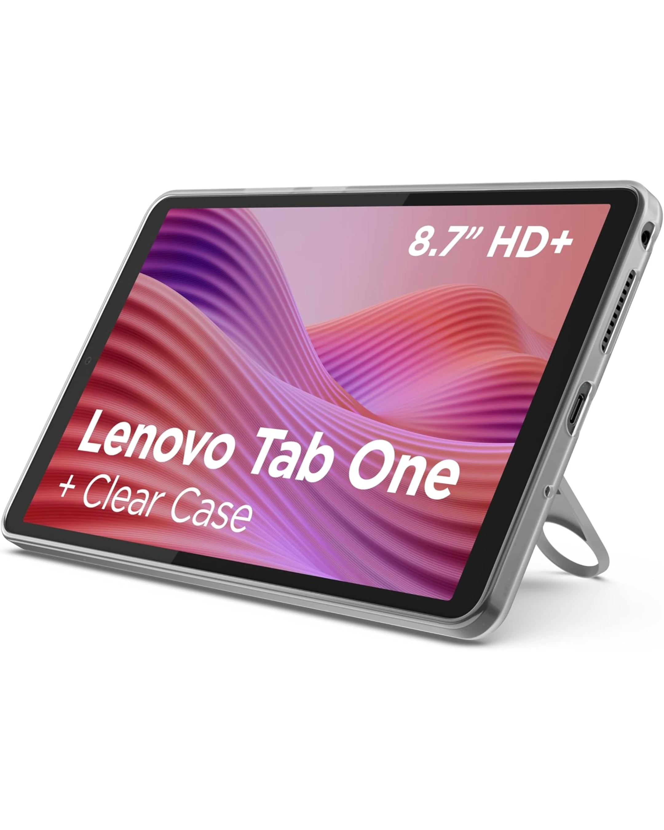 Lenovo Tab One with Clear Case, 9" HD (1340x800) IPS 480nits Anti-fingerprint, Touch display, MediaTek Helio G85 processor, 4GB RAM, 128GB, Android 14 - [ZAF00123AE], Luna Grey