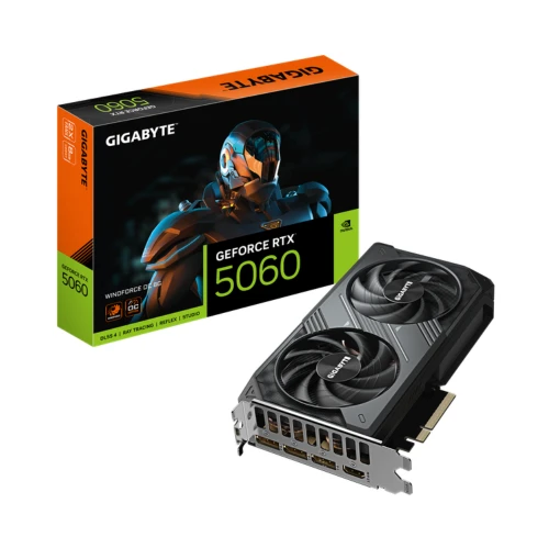 GIGABYTE GeForce RTX 5060 Ti WINDFORCE OC 8G Graphics Card, 8GB 128-bit GDDR7, PCIe 5.0, WINDFORCE Cooling System, GV-N506TWF2OC-8GD Video Card